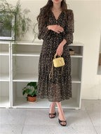 Retro Elegance Chiffon Midi Dress photo 9