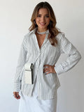 Oversized Striped Button-down Shirt