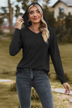 Drawstring Dropped Shoulder Hooded T-shirt (12)