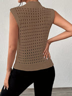 Hollow Out Round Neck Knit Tank (23)