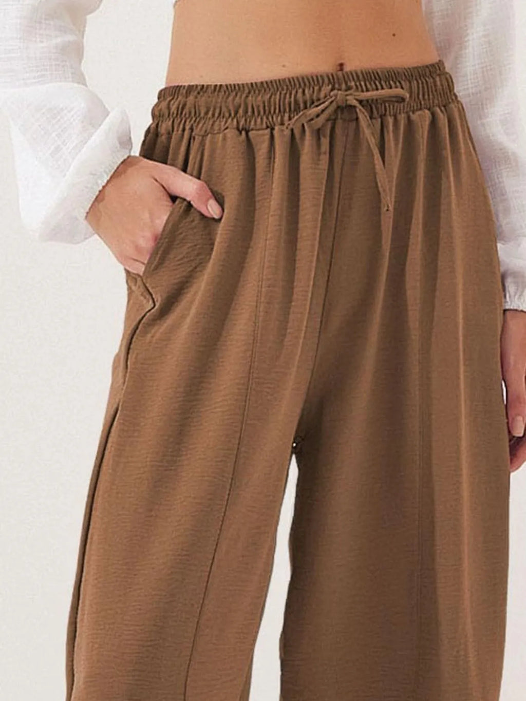 Full Size Drawstring Wide Leg Cropped Pants Plus (12)