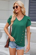V-neck Short Sleeve T-shirt (5)