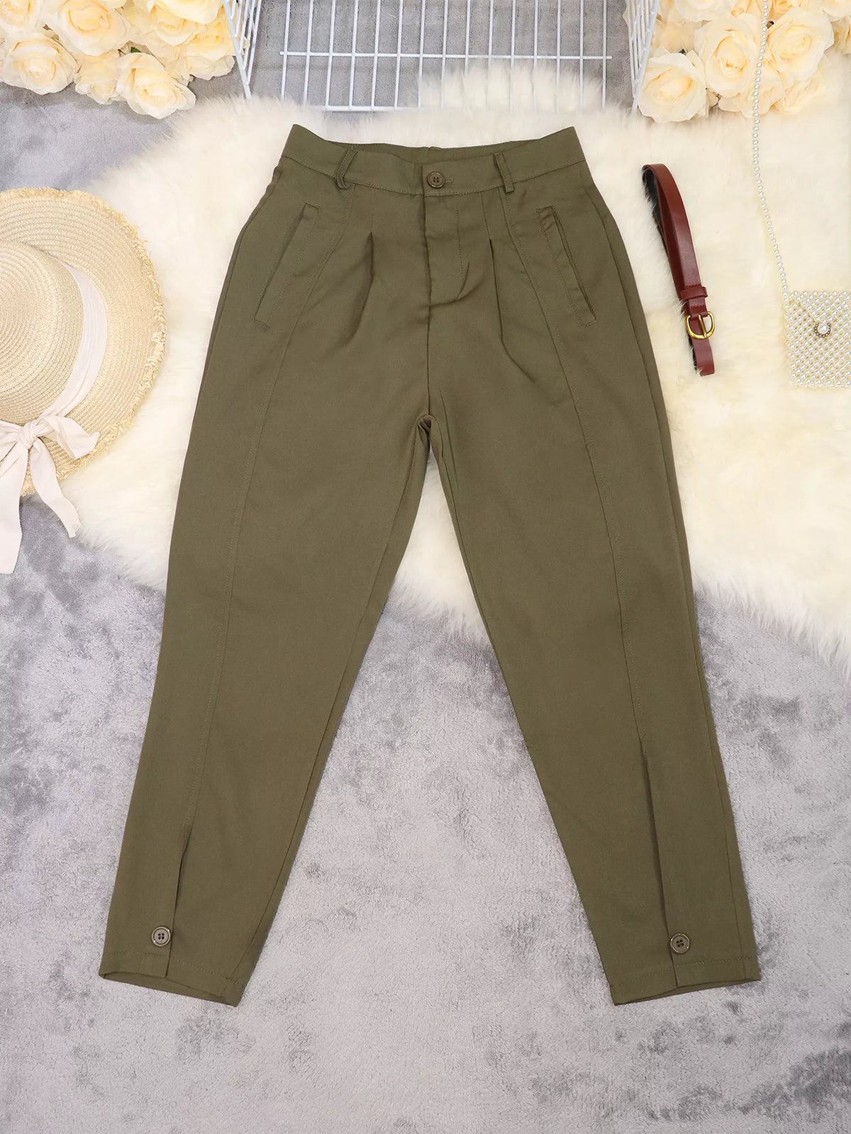 High-waisted Pleated Pants (7)