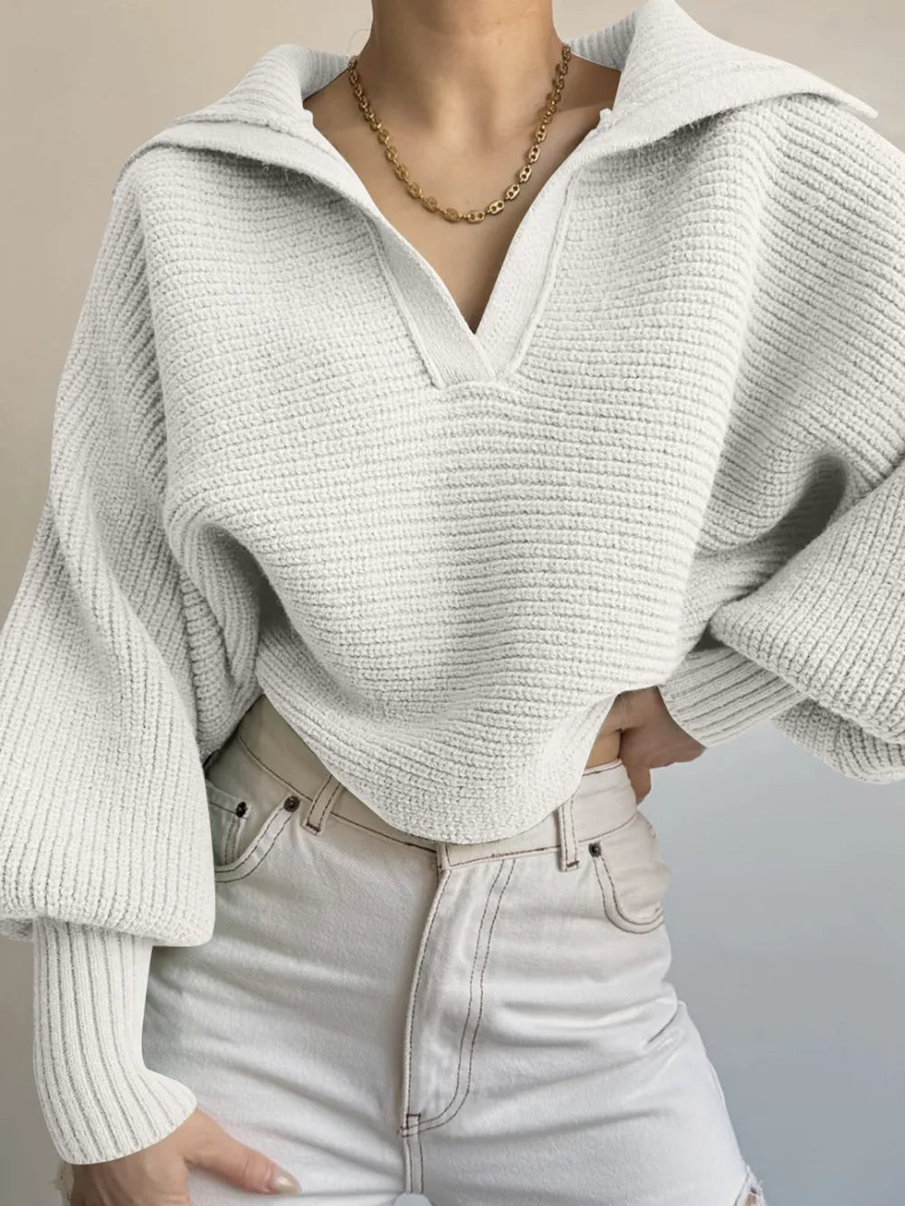 Johnny Collar Long Sleeve Sweater (7)