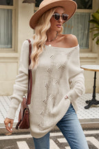 Boat Neck Dropped Shoulder Knit Top (4)