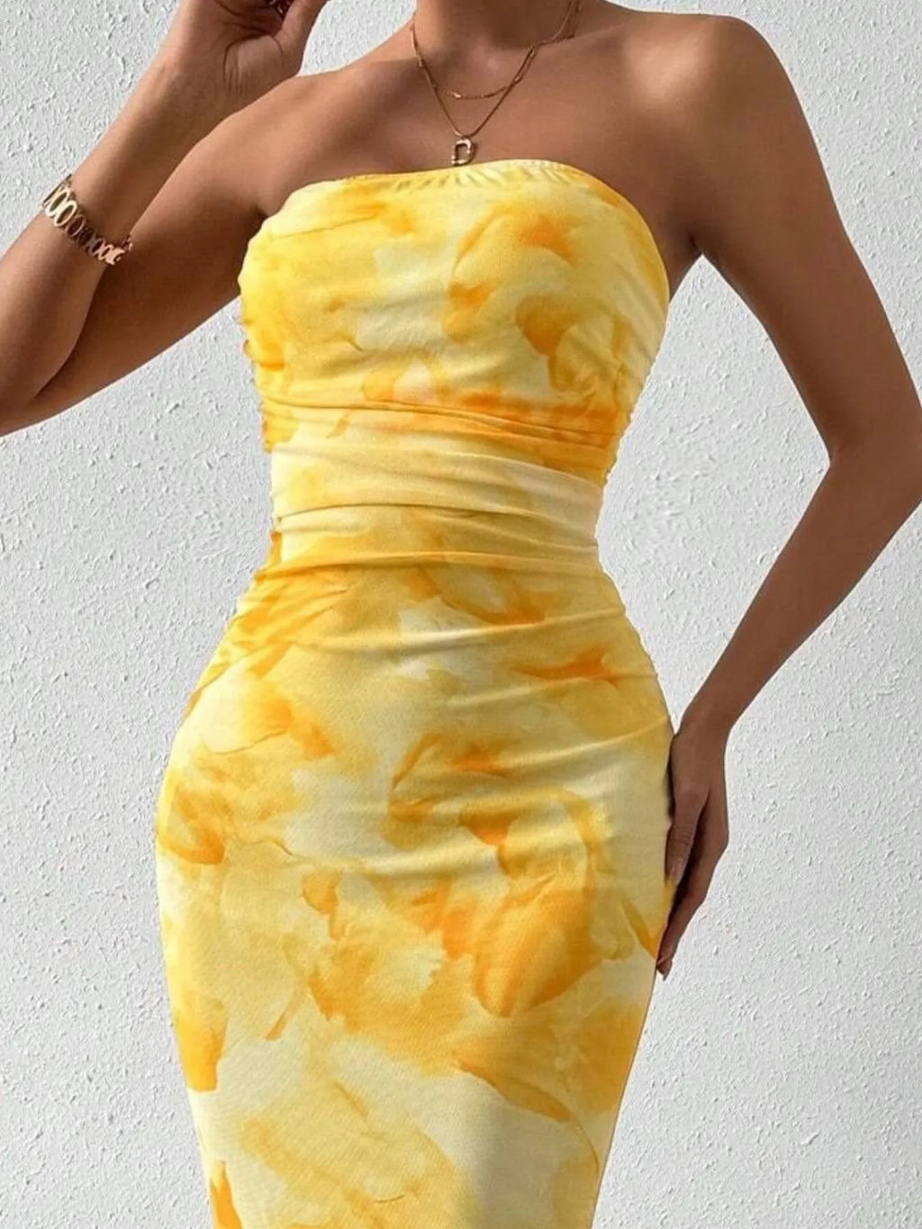 Printed Side Slit Tube Dress (14)
