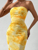 Printed Side Slit Tube Dress (14)