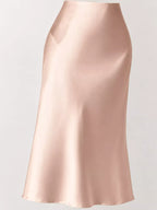 High-waisted Satin Midi Skirt (9)