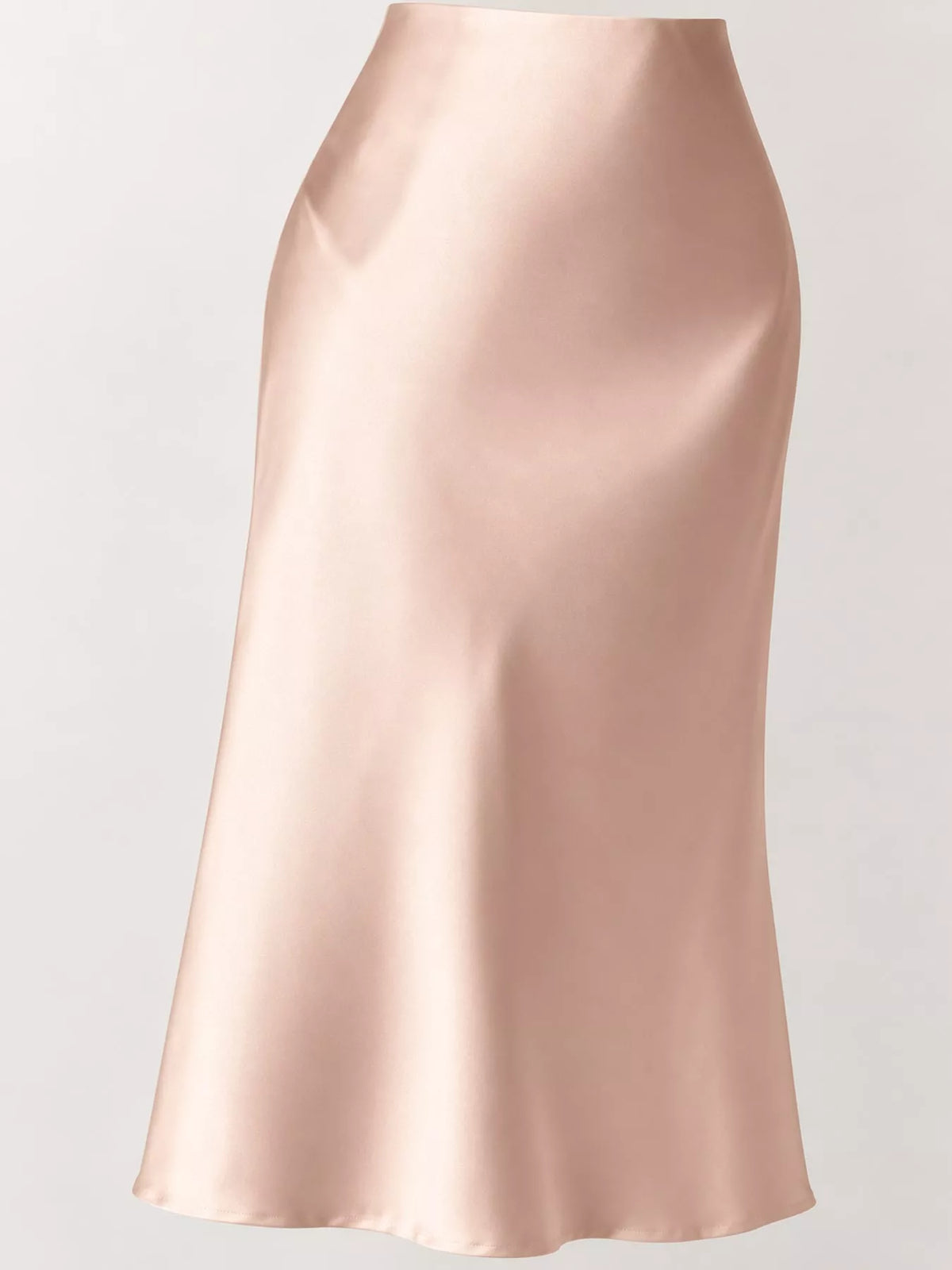 High-waisted Satin Midi Skirt (9)