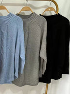 Cable-knit Long Sleeve Sweater (13)