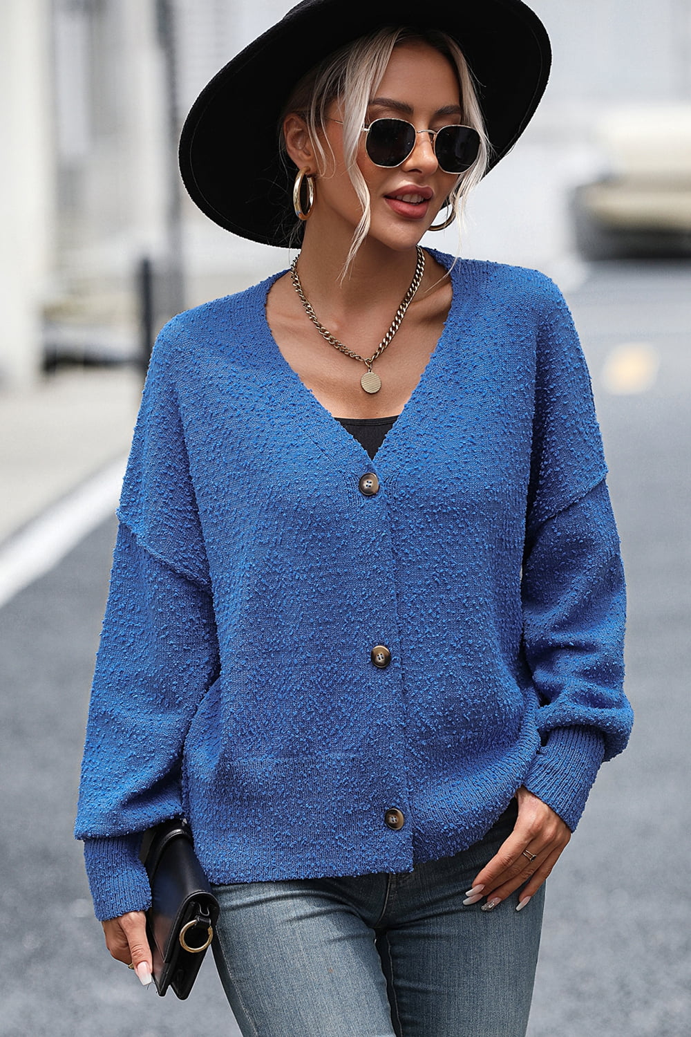 Button-up Dropped Shoulder Cardigan (7)