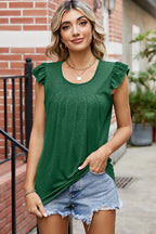 Ruffled Ruched Round Neck Tank (27)