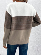 Block Drop Shoulder Long Sleeve Sweater (9)