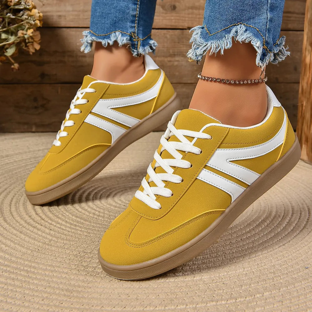 Lace Up Round Toe Flat Sneakers (2)