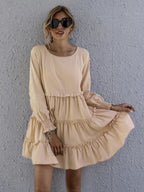 Ruffle Tiered Long Sleeve Mini Dress (4)