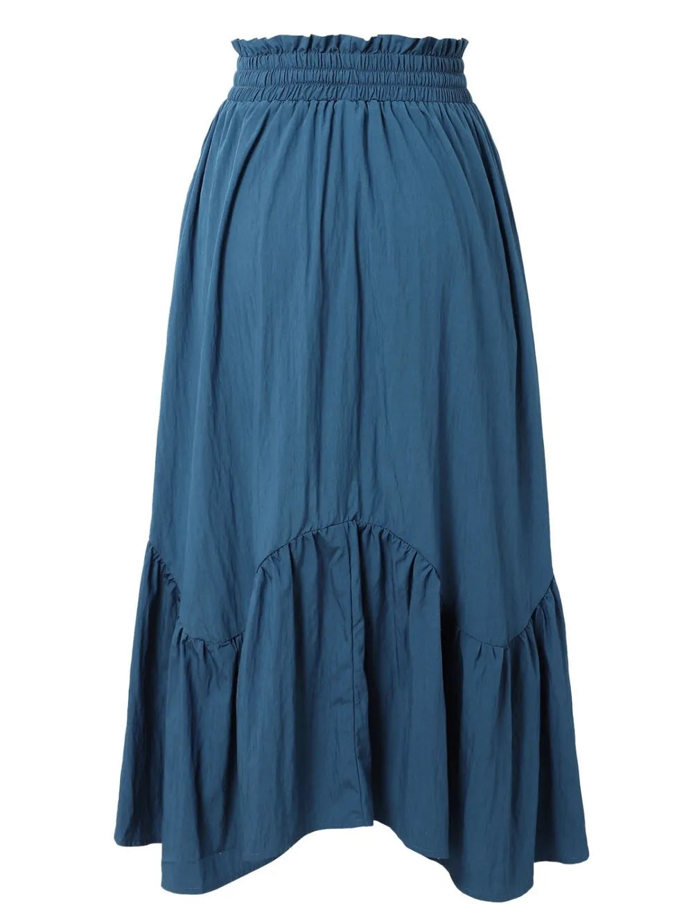 Smocked Waist Band Ruched Layered Skirt (9)