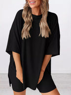 Full Size Half Sleeve T-shirt Shorts Set Plus (9)