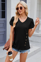 V-neck Short Sleeve T-shirt (31)