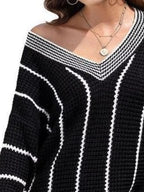 V-neck Textured Knit Sweater (6)