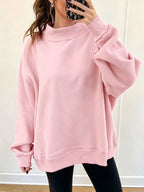 Mock Neck Dropped Shoulder Sweatshirt (15)