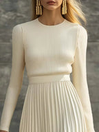 Ribbed Knit Pleated Midi Dress (3)