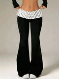 High-waisted Polka Dot Flare Pants