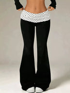 High-waisted Polka Dot Flare Pants