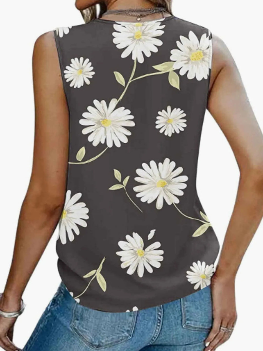 Printed V-neck Tank (11)