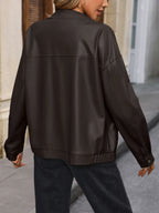 Pocketed Zip Up Collared Neck Jacket (6)