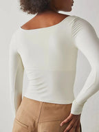 Square Neck Long Sleeve T-shirt (12)