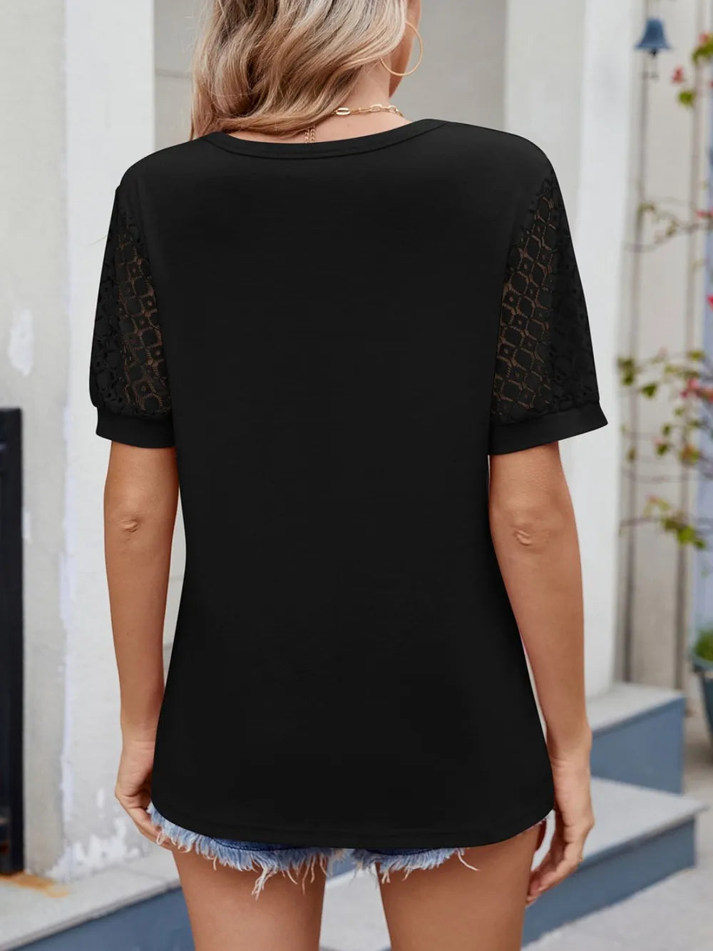 Lace Short Sleeve T-shirt (12)