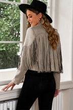 Fringe Trim Lapel Collar Cropped Blazer (7)
