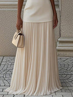 Full Size Sleeveless Top Pleated Maxi Skirt Set Plus (2)