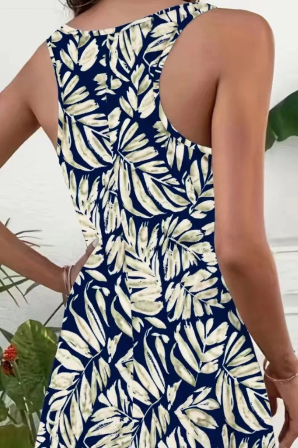 Printed Scoop Neck Wide Strap Mini Dress (13)