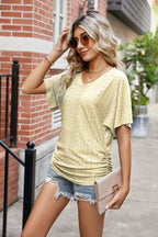Flutter Sleeve Eyelet Gathered Detail Top (19)