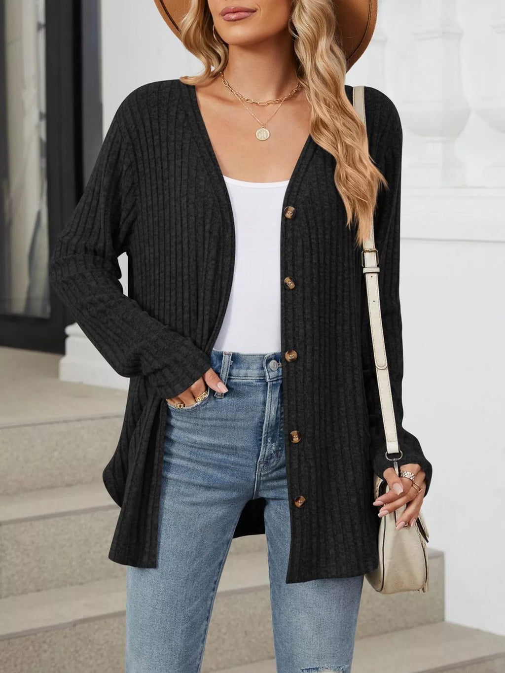 Ribbed Button-up Cardigan (15)