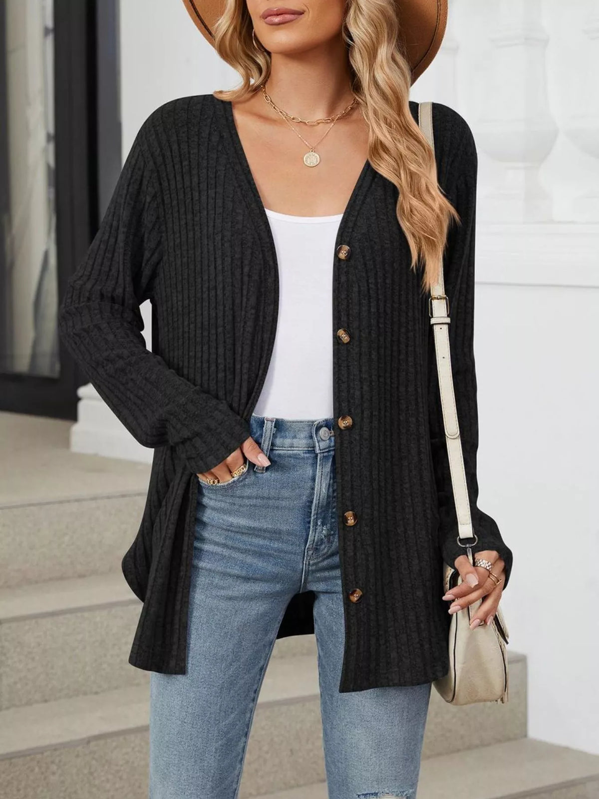 Ribbed Button-up Cardigan (15)