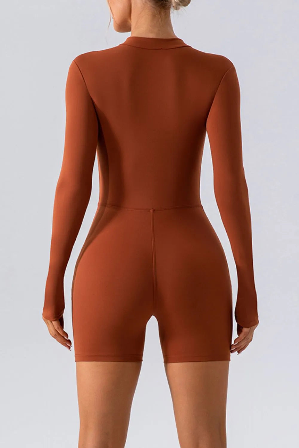 Half Zip Long Sleeve Active Romper (2)
