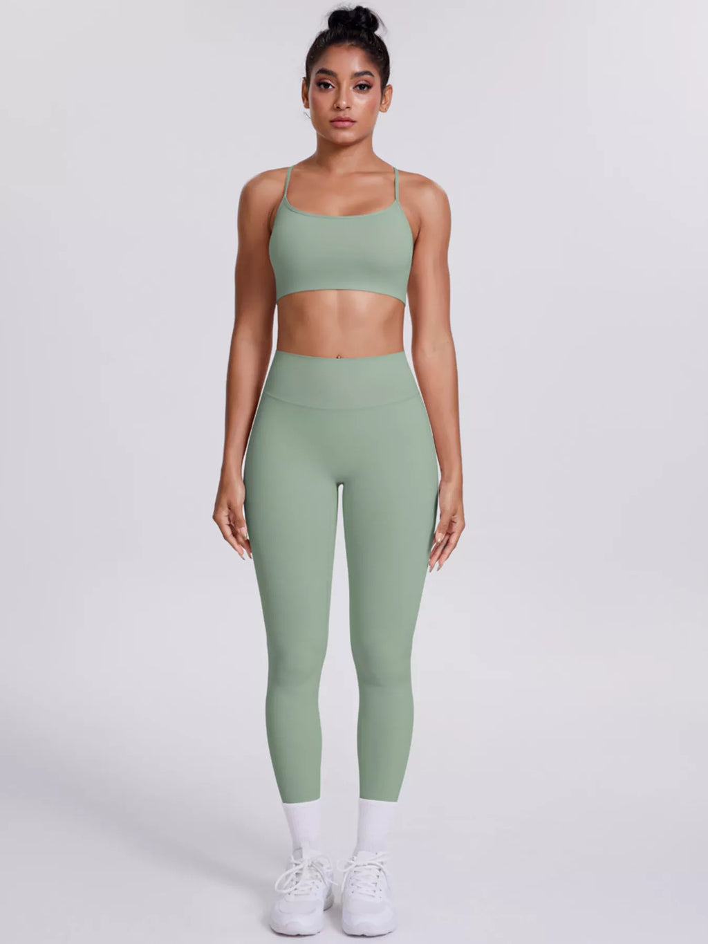 Criss-cross Back Cami Leggings Active Set (2)