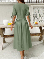 Button-down Short Sleeve Midi Dress (15)