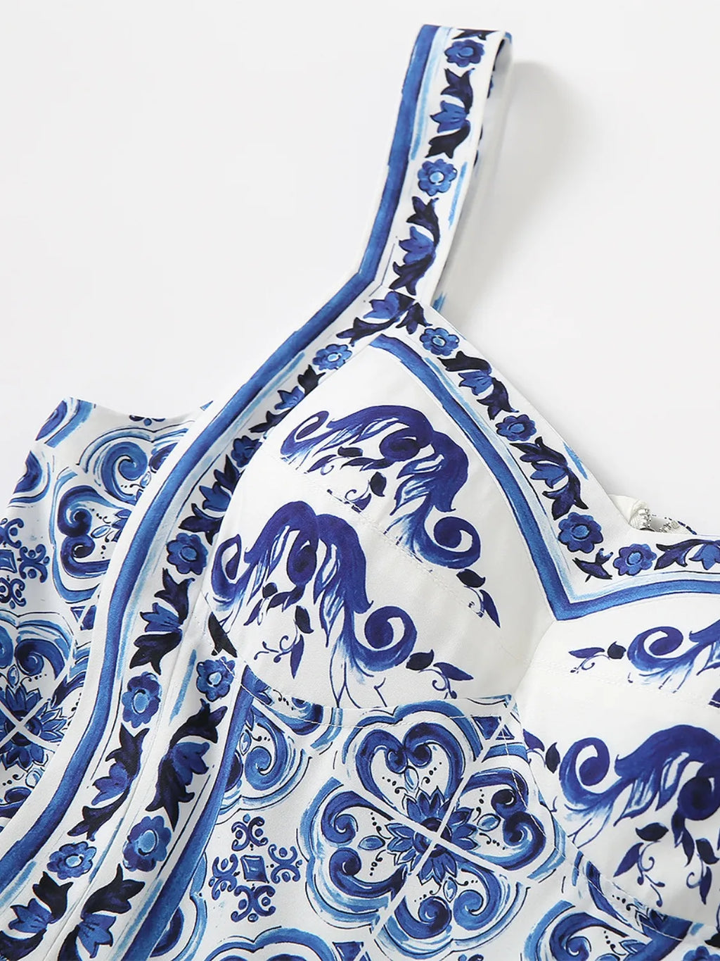 Smocked Printed Wide Strap Dress (8)
