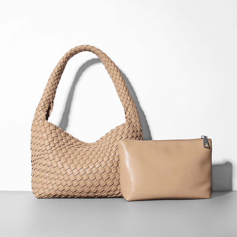 Handmade Shoulder Soft Leather Hand Carrying Woven Bag variant CJNS211339701AZ