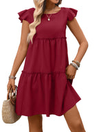 Ruffle Sleeve Tiered Mini Dress (20)