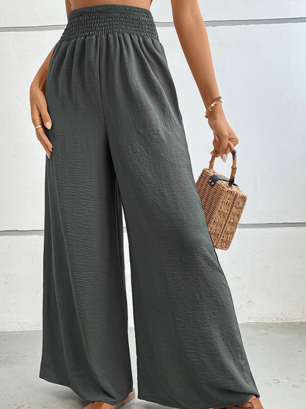 Wide Waistband Relax Fit Long Pants (9)