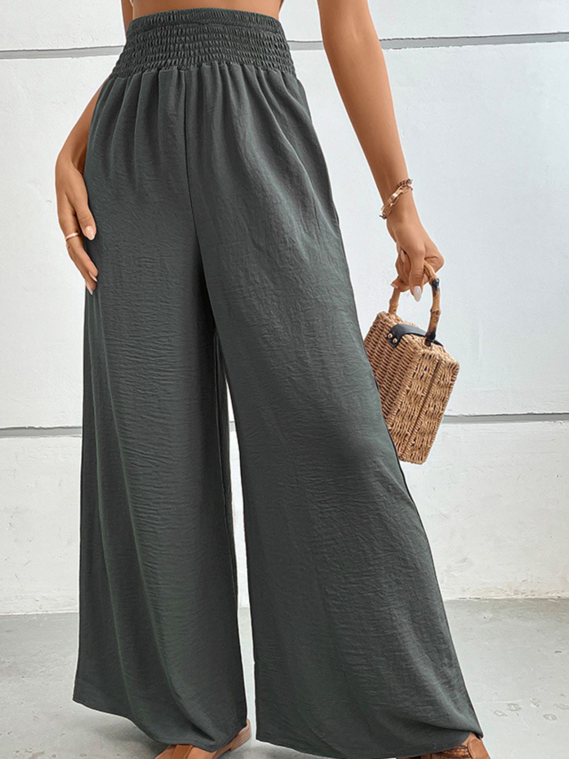 Wide Waistband Relax Fit Long Pants (9)