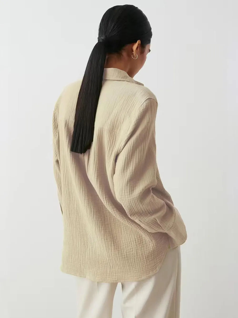 Textured Collared Neck Long Sleeve Shirt (32)