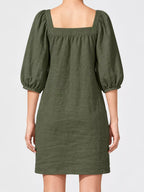 Square Neck Puff Sleeve Mini Dress (11)