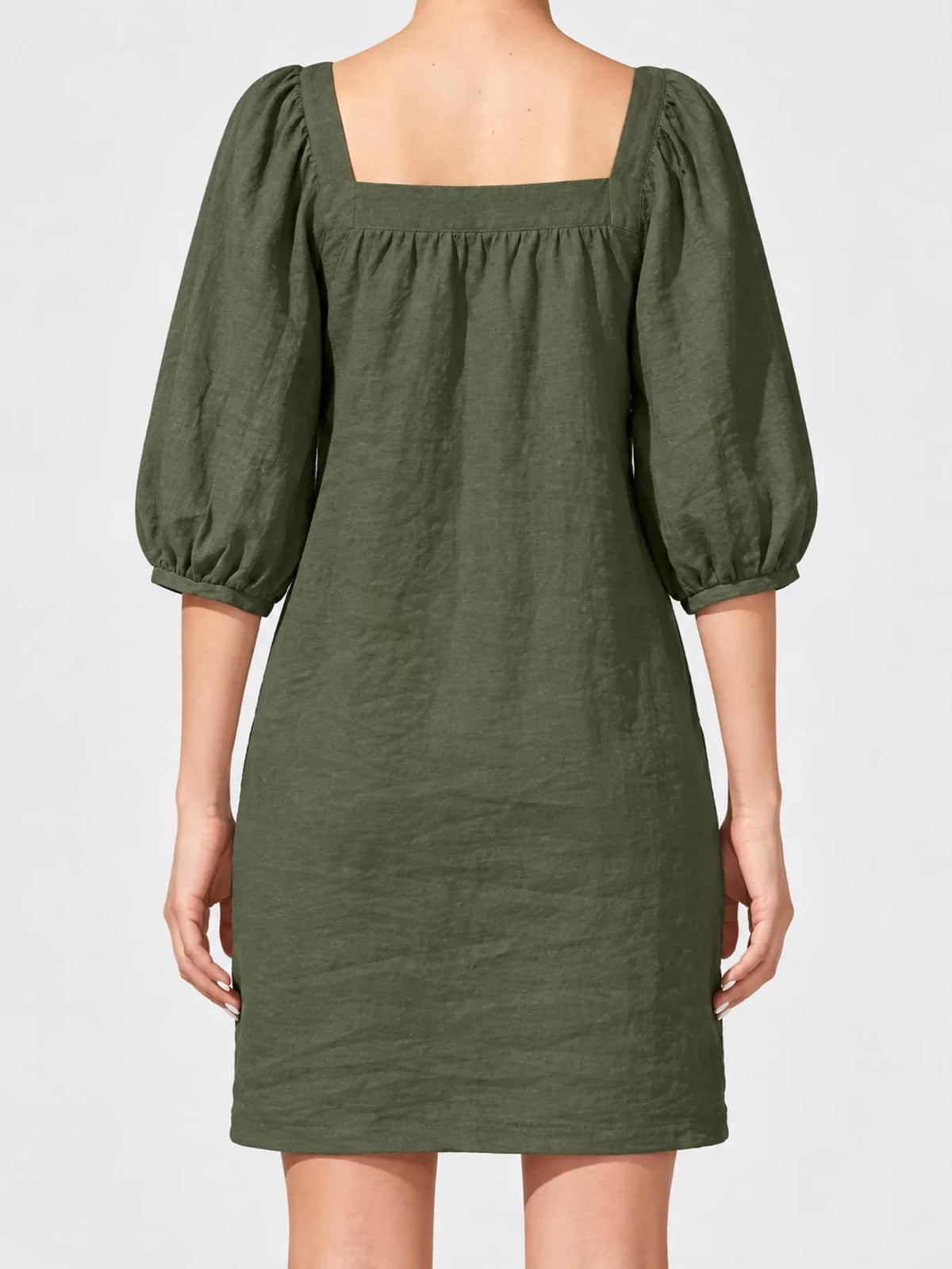 Square Neck Puff Sleeve Mini Dress (11)