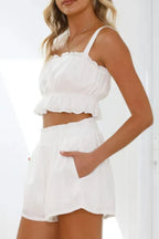 Ruffled Square Neck Cami Shorts Set (23)