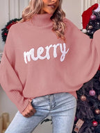 Merry Turtleneck Long Sleeve Christmas Sweater (12)